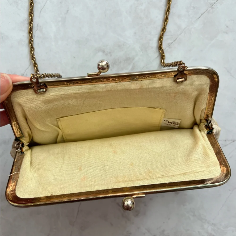 Vintage Walborg Tapestry Clutch Floral Embroidery Purse